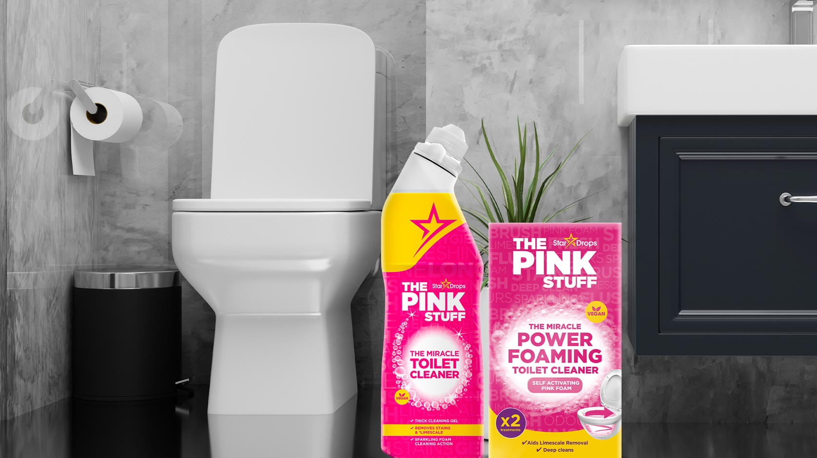 The Pink Stuff The Miracle Power Foaming Powder for Toilets Bathroom Cleaner - 7 oz
