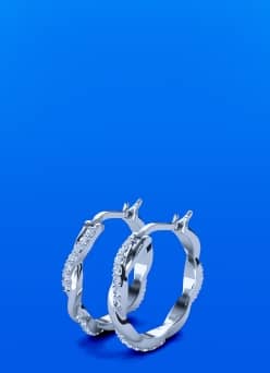 A set of sparkly hoop earrings.