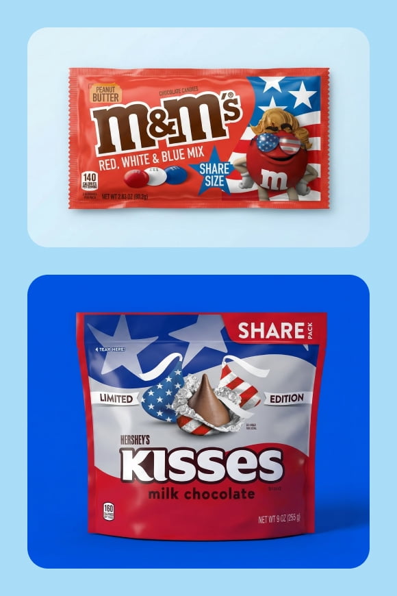 Red white and blue candy