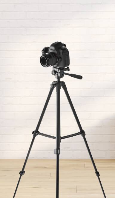 Image of black camera tripod with a camera on top. Ready, steady, click. Tripods, mounts & more. Shop now.