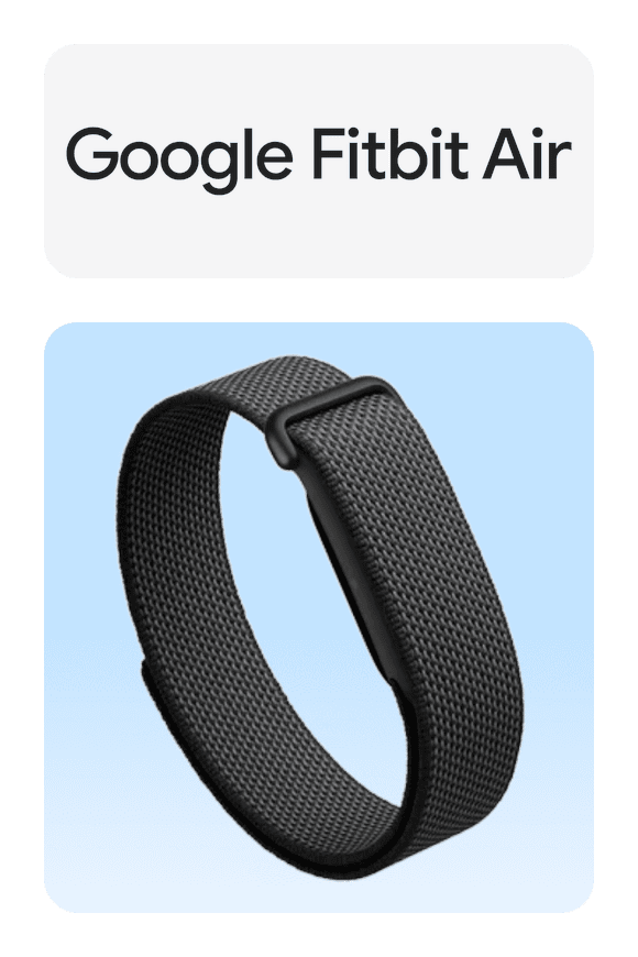 Image shows Google Fitbit Air - Screenless Fitness and Health Tracker - Personalized AI-Powered Coaching - Works with Android and iOS - Obsidian - One