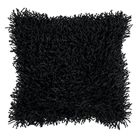 Art of Knot Shaggy Texture Hand Crafted Decorative Pillow Black