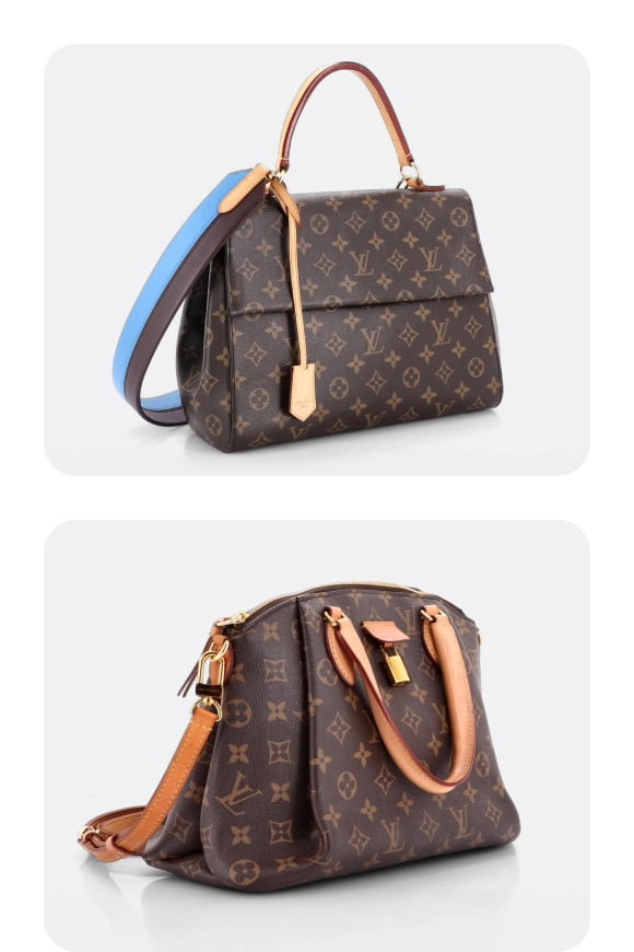 A silo with 2 pre-loved Louis Vuitton handbag.