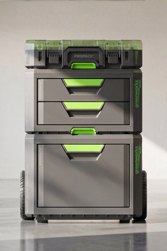 Greenworks ProPack toolbox.