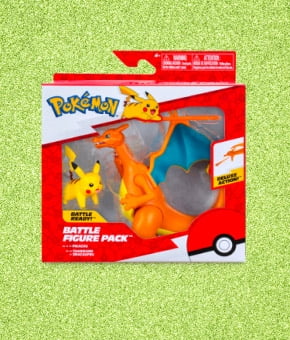 Pokemon Battle Figure 2 Pack - Features 4.5-Inch Charizard and 2-Inch Pikachu Battle Figures