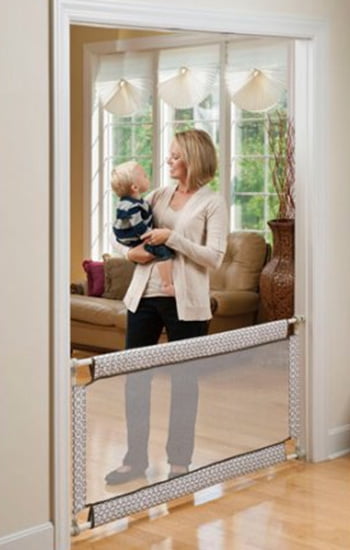 Baby-gate-buying-guide-pressure-mounted-gate Baby gate buying guide - Evenflow Extra Wide and Soft Baby Gate with Wall Protector