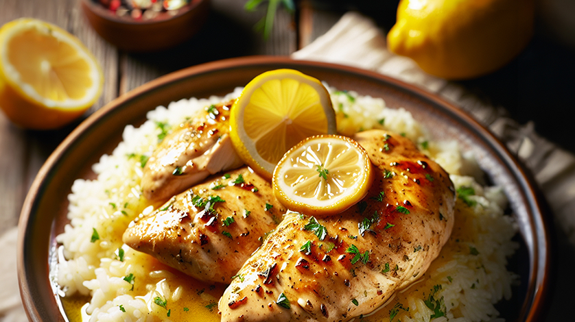 Disfruta un jugoso pollo al limón 