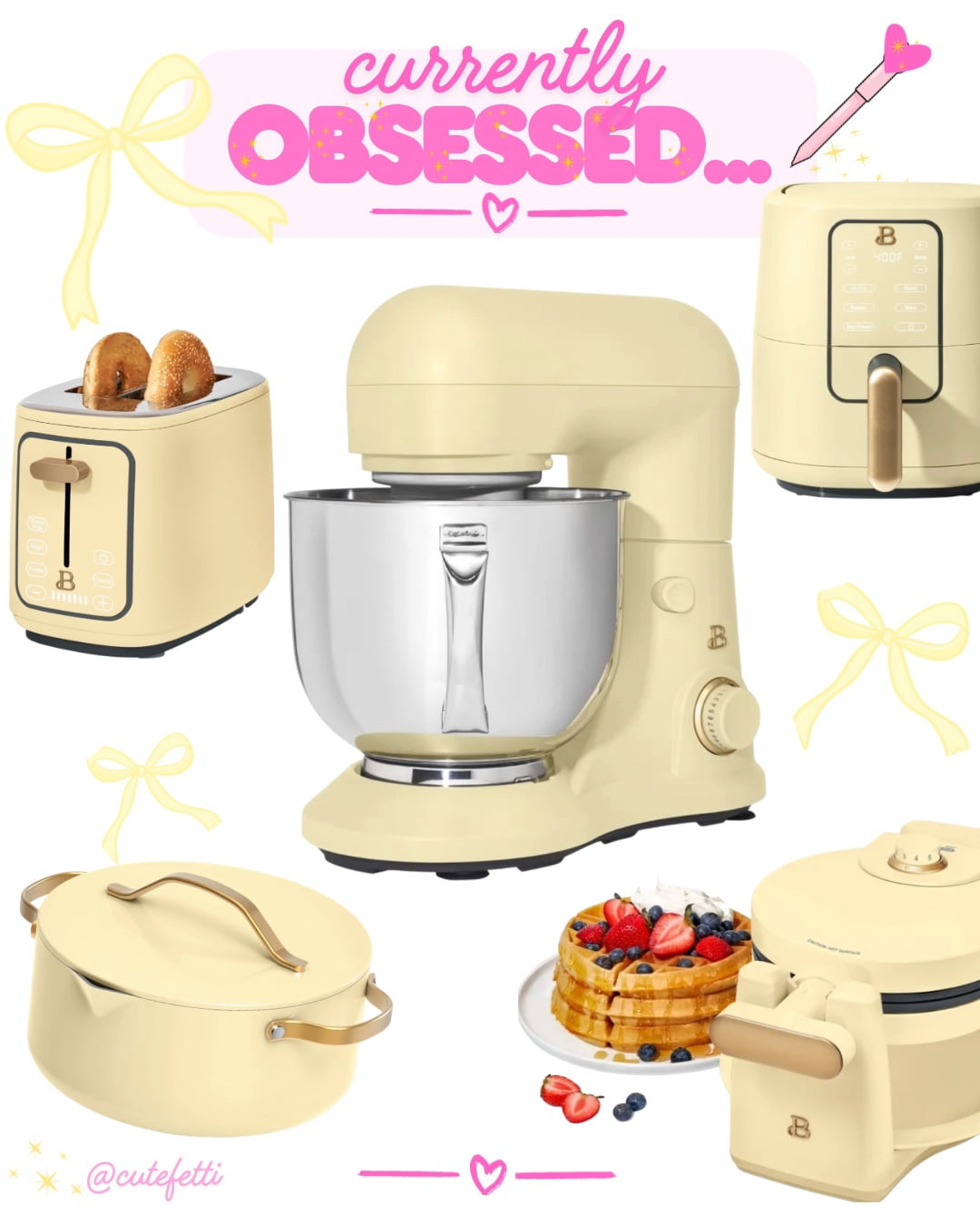 Instantly fell in love with these buttercream appliances by Beautiful by Drew. Having me rethink my entire kitchen right now. 😄, Shop post, 
