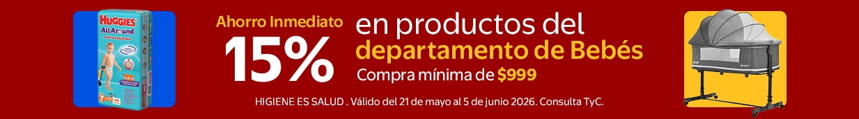 15% de Bonificación en Bebés, Compra mínima de $999