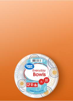 Great Value’s everyday disposable bowls are shown