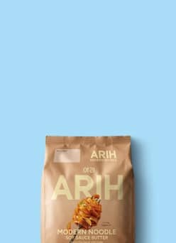 A packet of A R I H noodles.