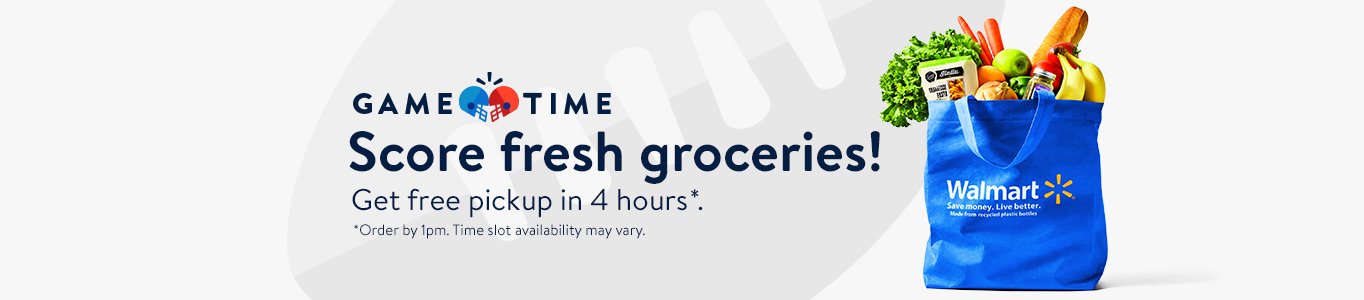 Score fresh groceries! Get free pickup in 4 hours.