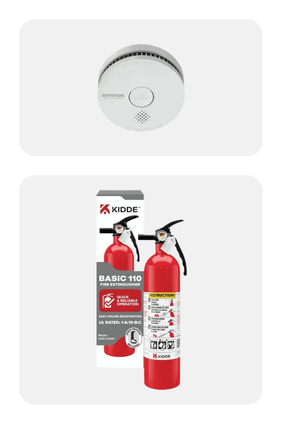 Image shows Universal Security Instruments 2 IN 1 Battery Smoke & Fire Alarm