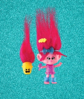 DreamWorks Trolls Band Together Hair Pops Queen Poppy Small Doll & Accessories, Toys Inspired by the Movie