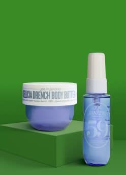 An image of Sol De Janeiro Delicia Drench shower oil, body butter and perfume mist.