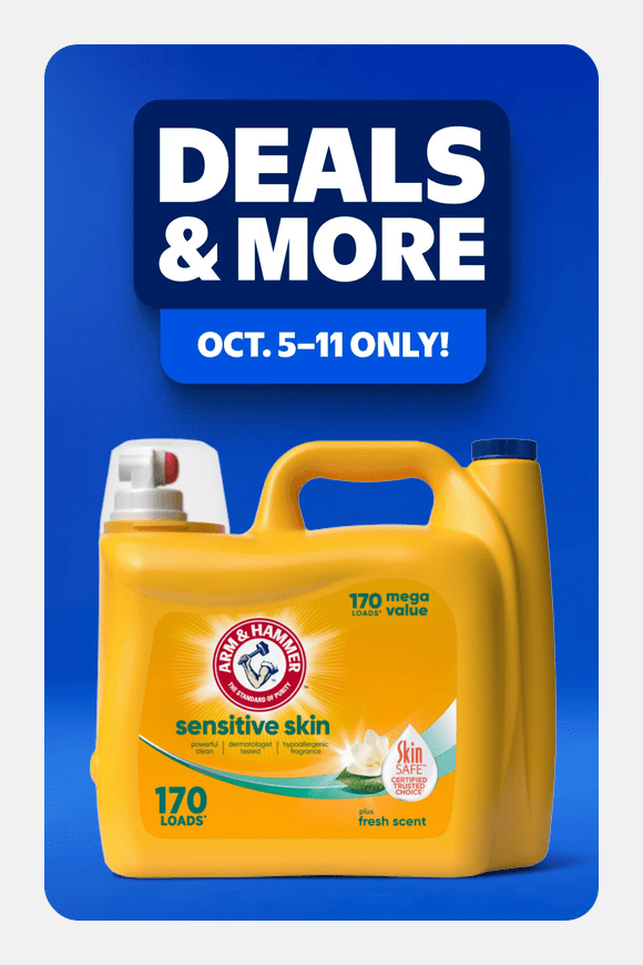Image shows ARM & HAMMER Sensitive Skin Plus Fresh Scent Liquid Laundry Detergent 170 fl oz, 170 Loads
