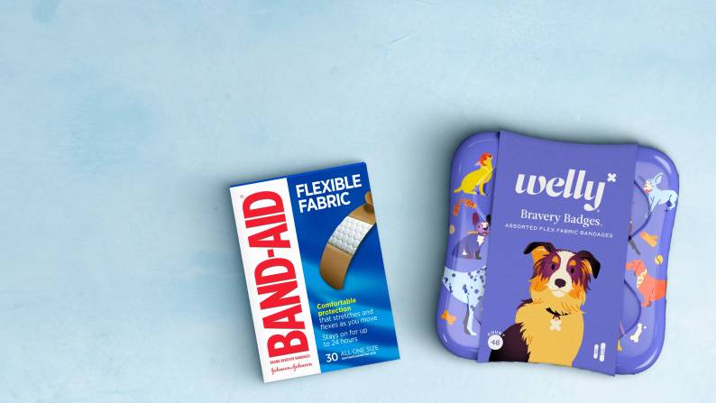 Bandages from Band Aid and Welly.