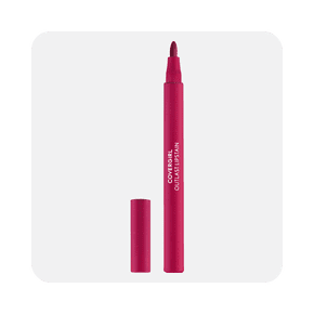Image shows a pink COVERGIRL Outlast lip stain with a cap placed beside it on a plain white background.