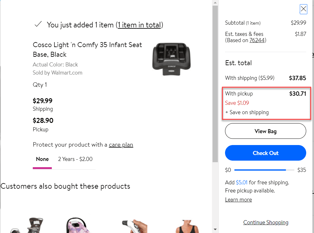 Walmart.com Help: Pickup Discount