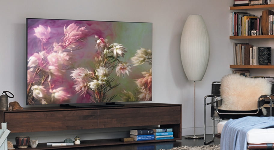 Floral pattern on a tv screen