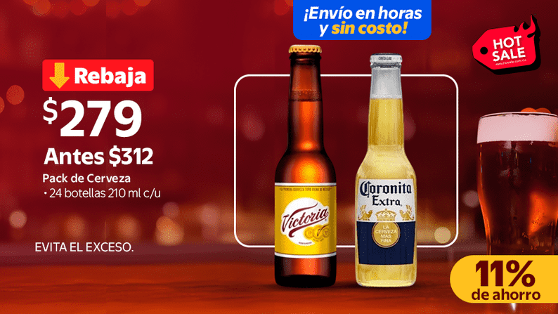 Cervezas, Vinos y Licores $279, antes $312 con 11%
