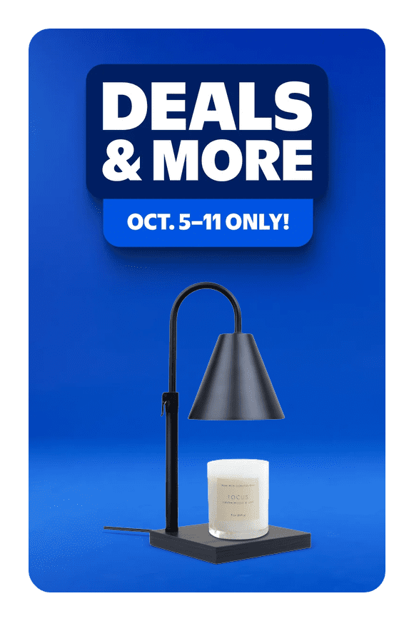 Image shows DAYBETTER Candle Warmer Lamp with Timer,Electric Dimmable Candle Lamp with 2 50W GU10 Bulbs for Jar Candles,Adjustable Height Present Lamp