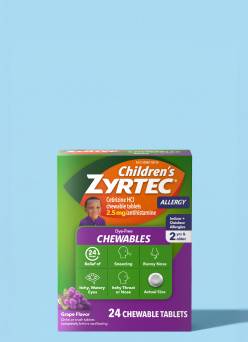 Children’s Zyrtec allergy relief is shown.