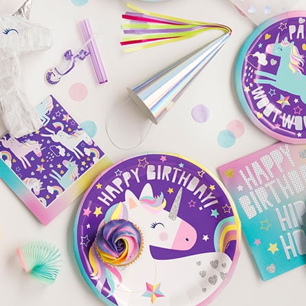 Unicorn Party Supplies for Kids Birthday Decorations Set of 94 Pieces for 16 Guests 