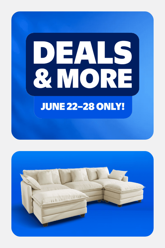 Image shows BedLuxury 111.5'' Modular Sectional Sofa with Movable Ottomans, U Shaped Cloud Couch for Living Room, 3-Seat, Beige