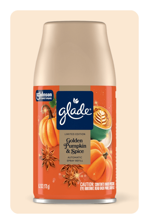 Image shows Glade® Automatic Spray Refill, Air Freshener, Golden Pumpkin & Spice, 6.2 oz