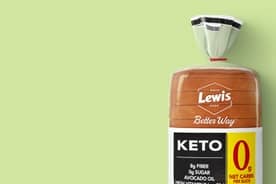 A package of Lewis Keto bread is shown.