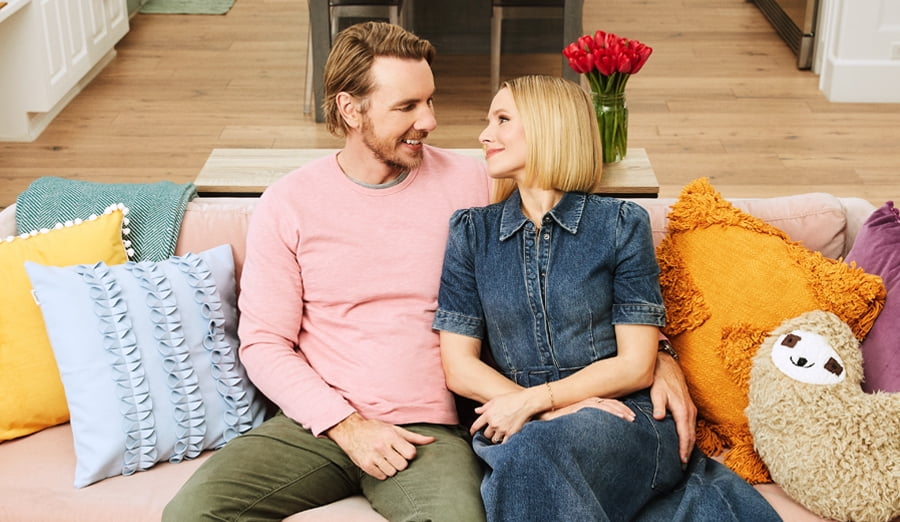 Kristen Bell & Dax Shepard at home