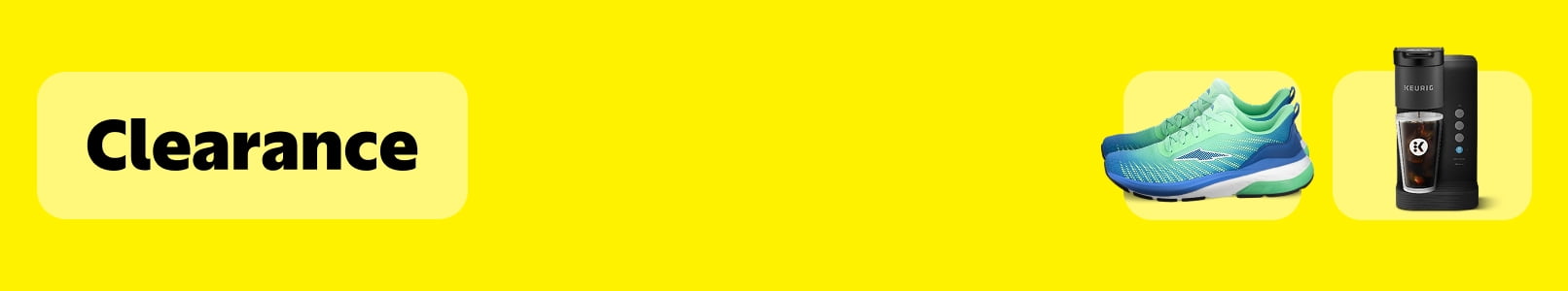 Clearance. Avia Men’s Hypersonic Gel running shoes and Keurig K-Express Essentials Plus coffee maker.