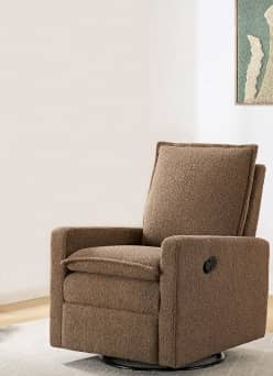 A plush brown reclining chair.