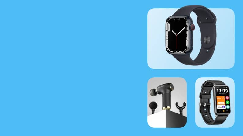 One massager, two smartwatches and a discount badge Up to 35% off.