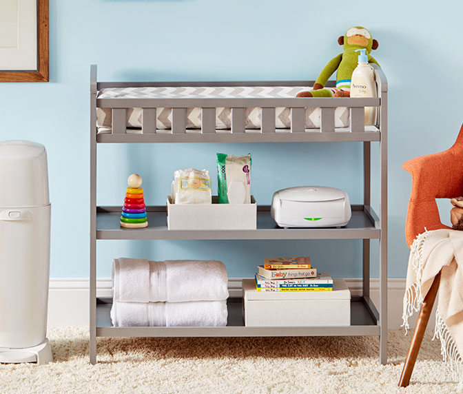 snap on baby changing table