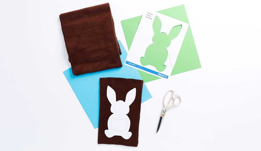 step 1 printed and cut bunny template