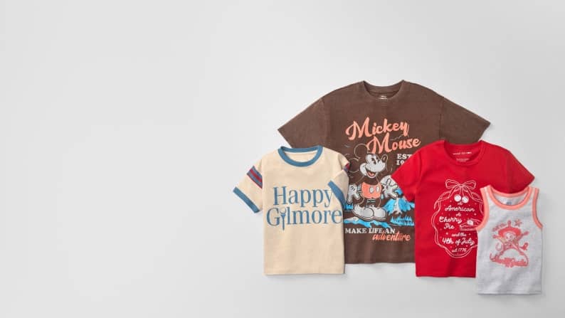 Image of tees from the graphics shop, from Happy Gilmore to Mickey Mouse and more.