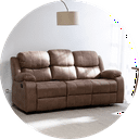 Sofá reclinable café en oferta