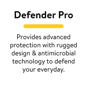 Descriptions of features for the OtterBox Commuter Lite, Vue Plus, Defender Pro and Defender Pro XT phone case lines.