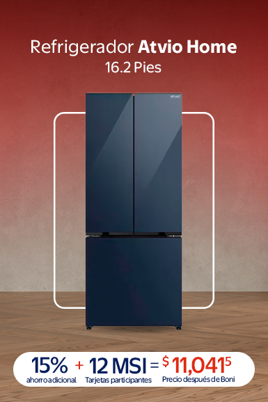 Refrigerador Atvio Home 16.2 P French Door Azul 12 MSI+ 15 % a $11,041.5