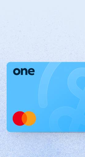 Image shows a One Financial debit card 