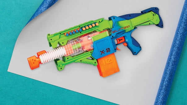 Nerf Elite 2.0 Double Punch Motorized Kids Toy Blaster for Boys and Girls with 50 Darts