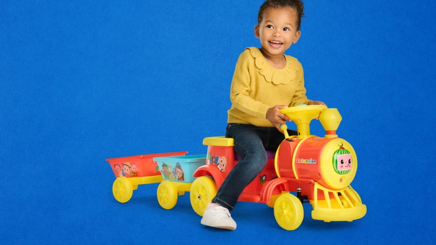 Cocomelon Choo Choo Train Ride-On Toy, 6-Volt