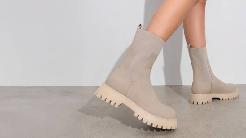 Grey ankle boots.
