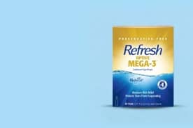 Refresh Optive Mega-3 eye drops.