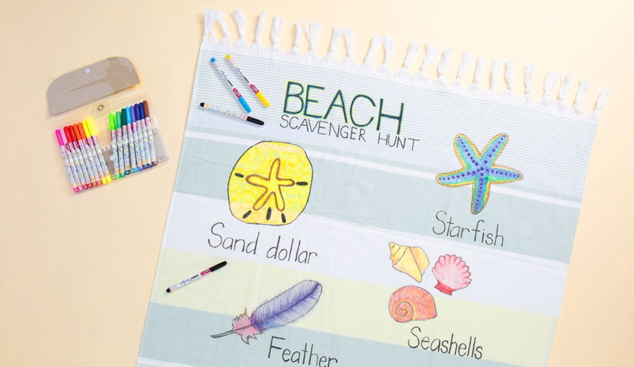 Add text labels using fabric markers