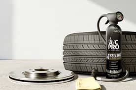 A tire and a can of refrigerant recharge.