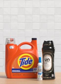 Laundry detergent and scent beads.