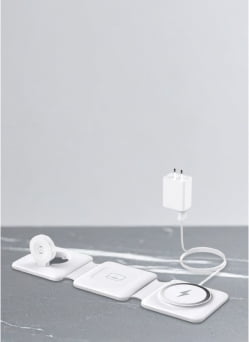 Different power cords and chargers shown.